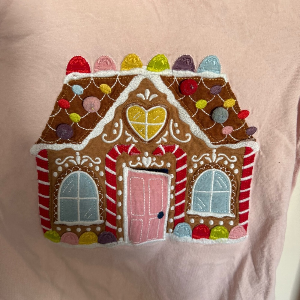 Mini Boden Girl’s Light Pink Christmas Lift the Flap Long Sleeve T-Shirt Sz 7-8 - Picture 3 of 8
